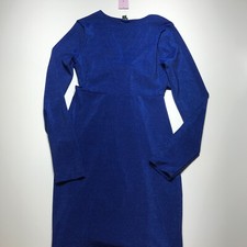 Wild Fable Dress Womens Size M Blue Shimmer Long Sleeve Cut Out Lurex Bodycon