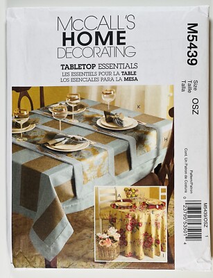 McCalls Muster M5439 Home Decorating Tischsets, Servietten Tischdecken, Läufer.