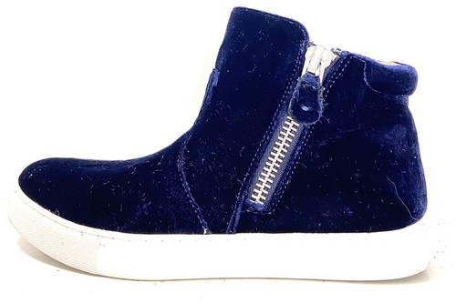 Blue Velvet Hidden Wedge Ankle Boots 