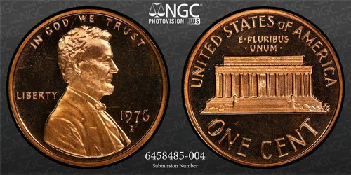 1976 S LINCOLN CENT PROOF 1C PF68 RD ULTRA CAMEO NGC Photo Vision®; SKU 3107