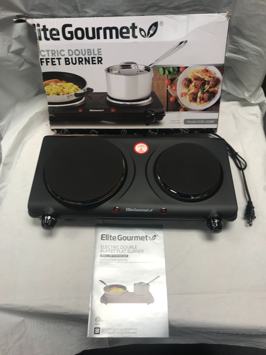 Elite Gourmet EDB-302BF Countertop Double Cast Iron Burner, Black | eBay