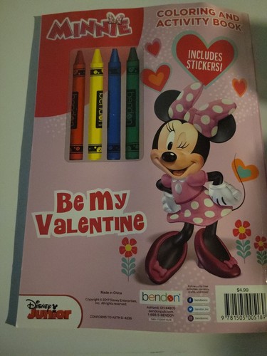 MINNIE VALENTINE Coloring & Activity Book with crayons and stickers - Picture 4 of 4