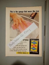 Ivalon Vinyl Sponge from Simoniz Vintage 1958 5x7 Magazine Ad
