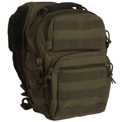 Mil-Tec Ein Riemen Schulter Kleiner Assault Rucksack MOLLE Outdoor Olivgrün