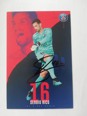 Sergio Rico + Paris SG + original Autogramm + Autogrammkarte Spanien Sevilla 2AS