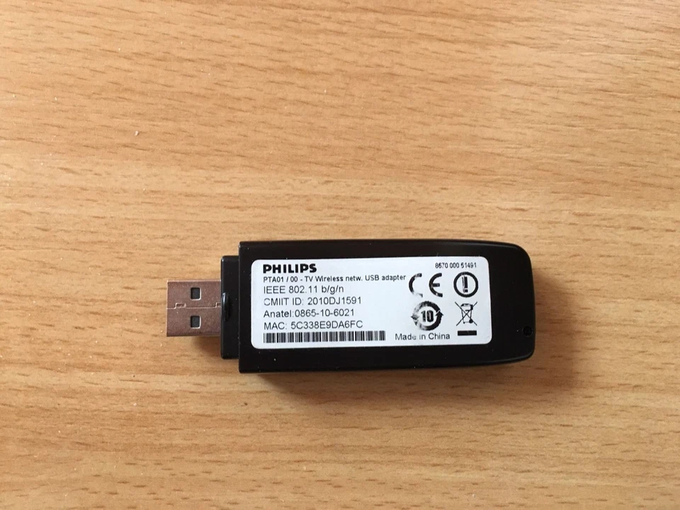 Philips PTA01/00 Wireless USB Wi-Fi-Smart TV-Adapter Dongle WLAN Top - Bild 4 von 4