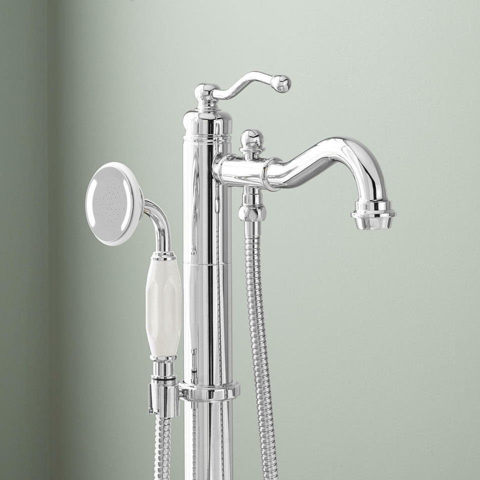 Signature Hardware Leta Freestanding Tub Faucet, Chrome eBay
