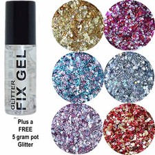 Stargazer - Fix Gel Fixative Body Glue -  plus FREE pot of 1mm Metallic Glitter