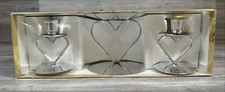 Metal Glow Heart Candle Holders Pillar & Candle Sticks Set Wedding Made In USA