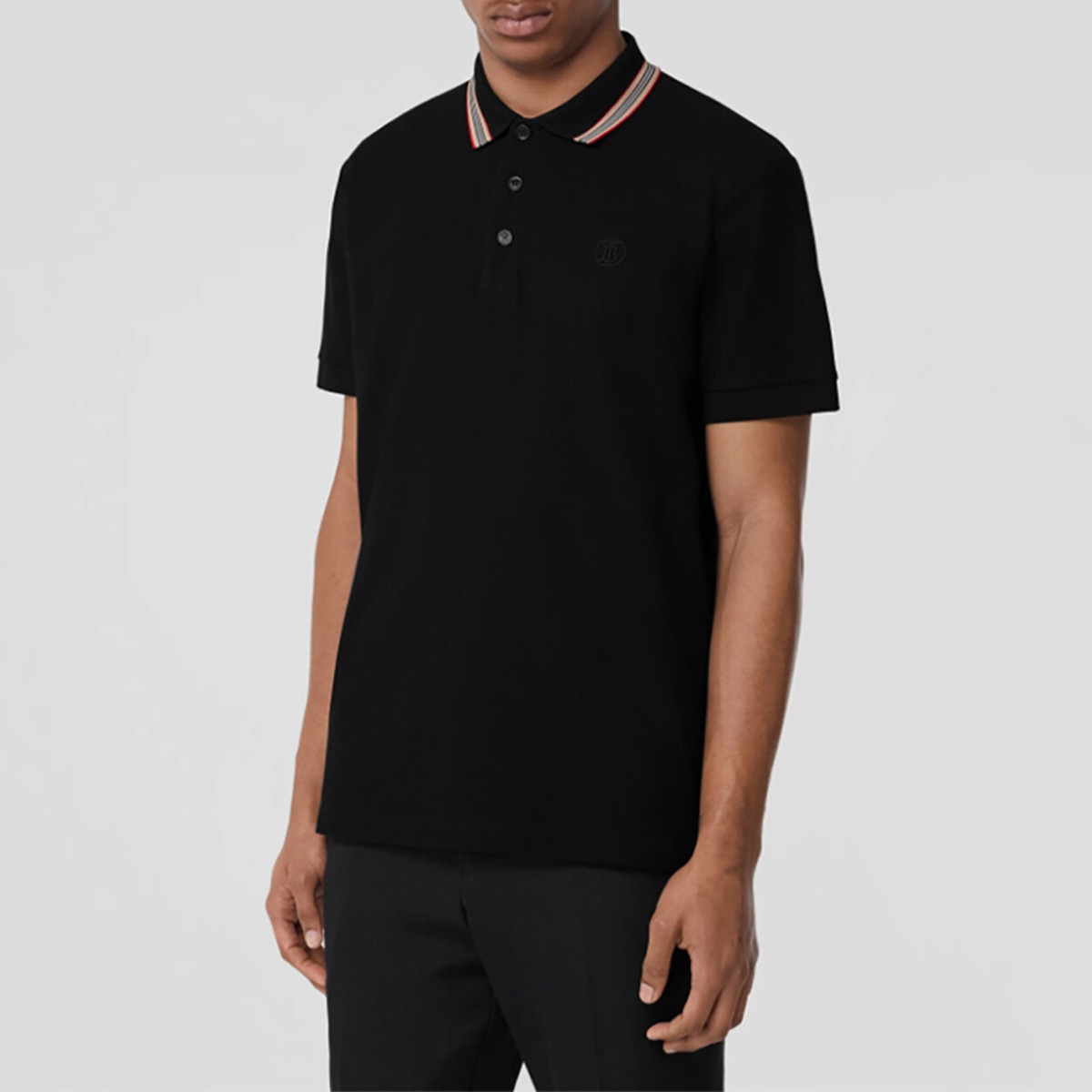 BURBERRY Icon Stripe Collar Men's Polo Shirt Short sleeves