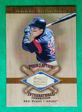 Omar Vizquel 2001 Upper Deck SP #I-OV Game Used Bat Piece of the Action Indians
