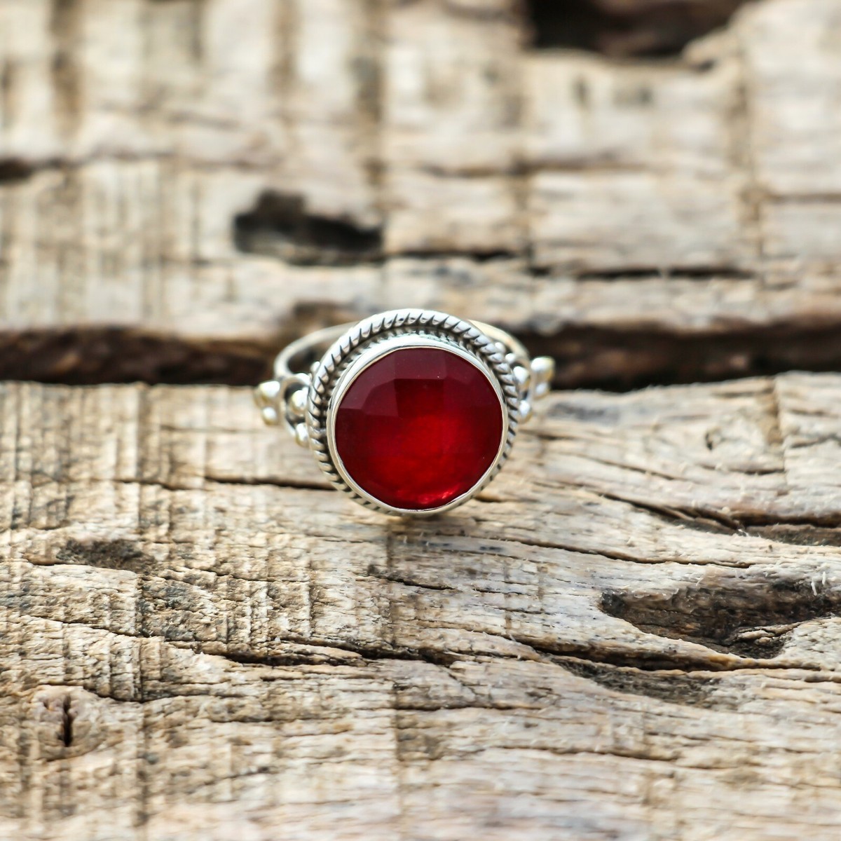 RED JADE NATURAL GEMSTONE 925 STERLING SILVER HANDMADE JEWELRY