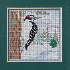 MILL HILL Buttons Beads Kit Counted Cross Stitch WINTER WOODPECKER MH14-2434