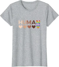 Human All Inclusive Hearts Racial Justice Equality Ladies' Crewneck T-Shirt