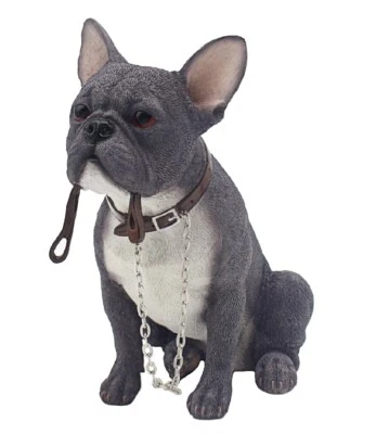 Leonardo Collection Walkies Dog Blue Frenchie French Bulldog Ornament Grey NEW