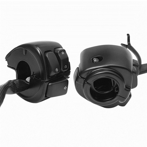 Black 1" Handlebar Control Switches Wiring Harness Fit For Harley Sportster Dyna - Picture 9 of 17