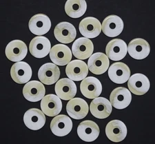 Vintage White Beige Opaque Acrylic Round Shank Button Seat 19mm Lot of 6 A244