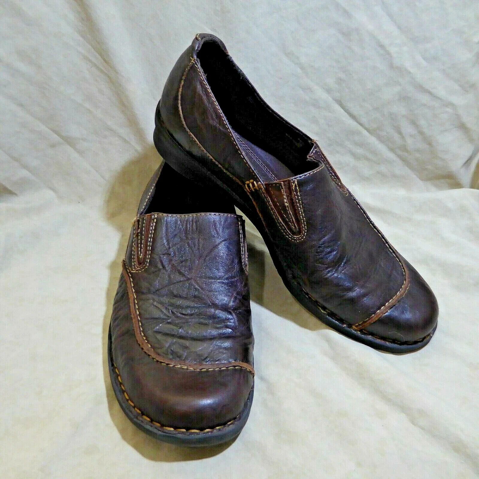 ? Camminatori Clarks Bendables Comfort Slip On Tg 9 5 M Ricca Pelle Marrone; Dettagli