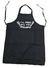BBQ Funny Grilling Apron 2 Pockets Cooking I'll Feed All You Fkers New
