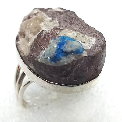 RARITÄT echter NATUR CAVANSIT Stilbit auf Matrix Ring Gr 20 925 Sterling Silber
