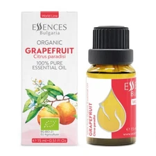 Organic Grapefruit Essential Oil - 100% Pure, Undiluted | 0.51 Fl Oz | 15ml |