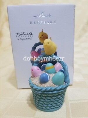 Hallmark 2018 Happy Easter Nature's Sketchbook Basket Chick Egg Ornament
