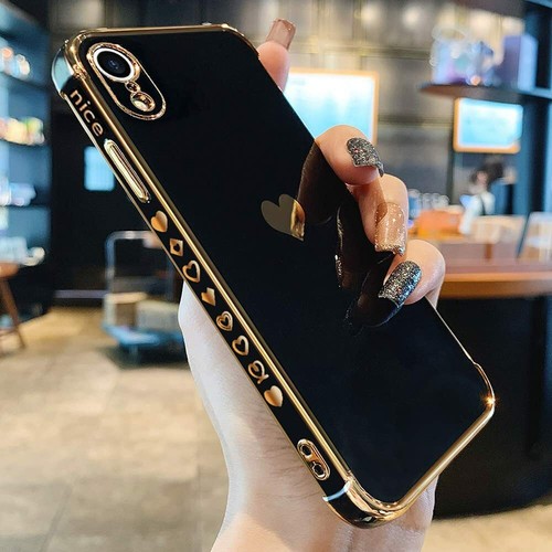 Compatible With Iphone Xr Case For Women Girls Cute Bling Heart Design Plating B Ebay