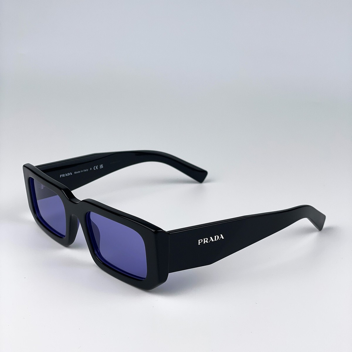 Prada Men AUTHENTIC Sunglasses Black Blue Rectangle PR06YS  display picture 3