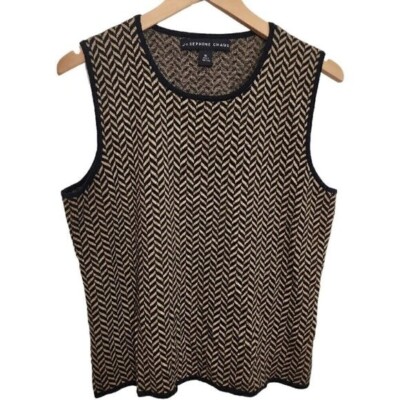 Josephine Chaus Wool Blend Pattern Knit Tank Top Size XL 4652pt