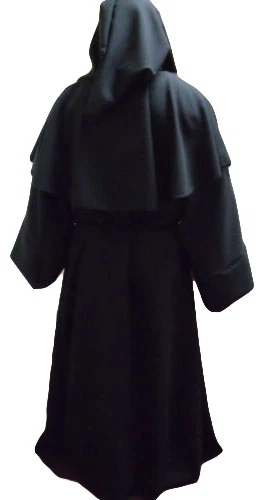 WOOL TYPE HEAVY FABRIC MONK ROBE MEDIEVAL COSTUME WITH COWL AND LARGE HOOD - Image 2 of 4