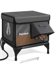 Outdoor Heated Cat House in Winter,Extremely Insulated  Weatherproof,Elevate...