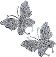 2 PCS Bling Rhinestone Butterfly Car Decals, Self-Adhesive St Style: Butterfly