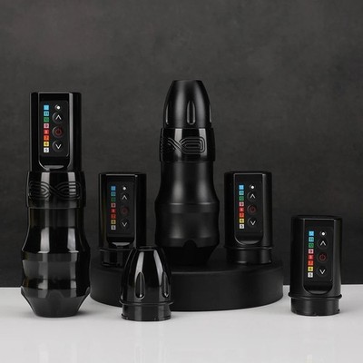 New EXO Wireless Tattoo Machine Kit Powerful Coreless Motor Chargeable 2 Battery