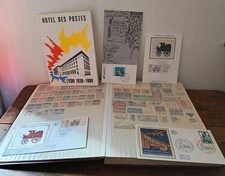 Vintage: ancien album de 250 timbres poste divers et enveloppes 1er jour   CA30