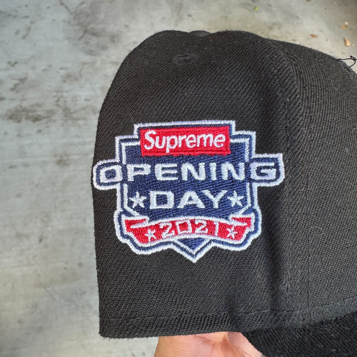 Size 7 1/8 Supreme Fitted New Era with Opening day 2021