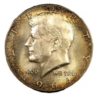 1964 50C Kennedy Half Dollar- Choice Gem BU RAINBOW TONE- SMH 1728