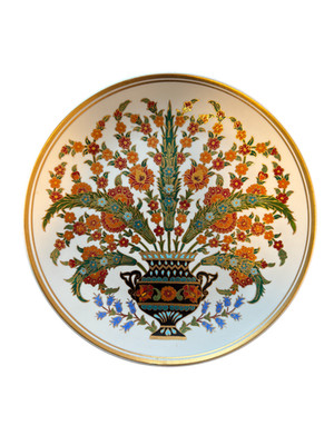 Vintage Hand-Painted Turkish Porcelain Plate - Floral Design - Yıldız Porcelain
