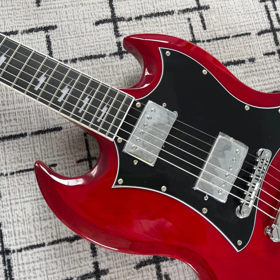 SG electric guitar Custom Angus Young solid cherry red body Christmas gift - Image 3 of 4