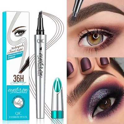 Augenbrauenstift Tattoo Eyebrow Waterproof 3D Liquid Ink Pen 4 Fork Pencil Brow