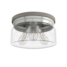 Brushed Nickel Three Light Flush Mount from the Devon Park Collection