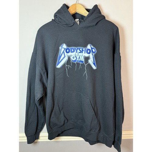 Body shop Gym Weightlifting Body Building Hoodie Sweatshirt Black XL Gildan