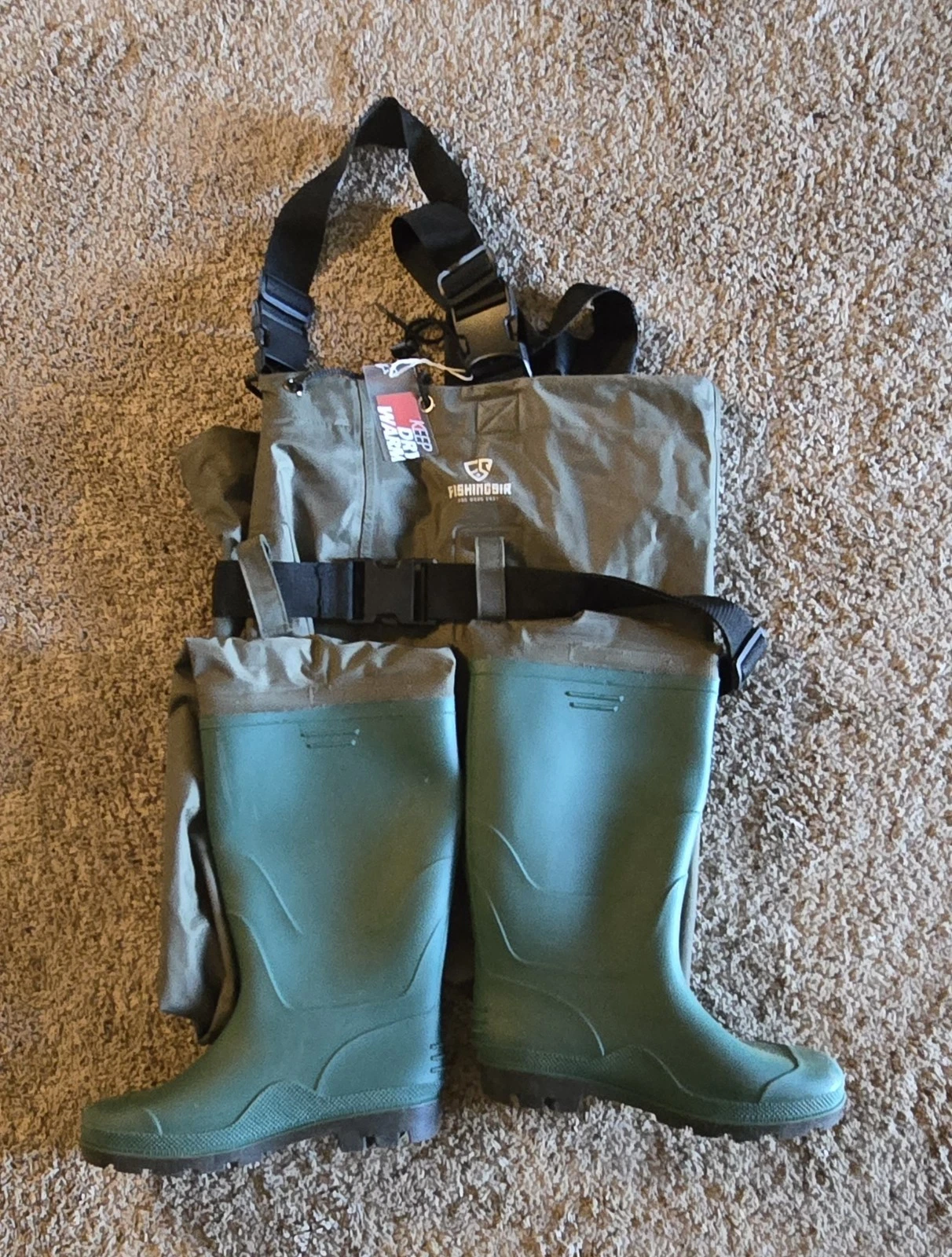 Fishingsir Green 2-Ply Nylon PVC Waterproof Fishing Chest Wader US Sz 12M
Opens in a new window or t
