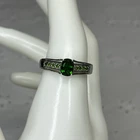 Vintage STS Sterling Silver Green Chrome Diopside Ring Size 9