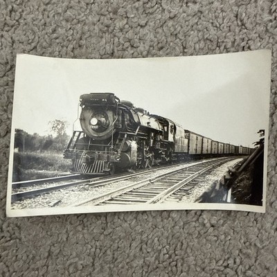 RAILROAD POST CARD Railroad Steam Engine Locomotive 1932 Vintage Photo