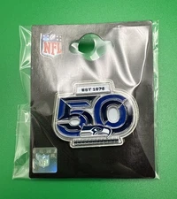 Seattle Seahawks 2025 - 50th Anniversary Pin Button NEW in Bag