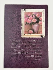 Dayspring Sympathy Greeting Card Religious Comfort Roses Purple