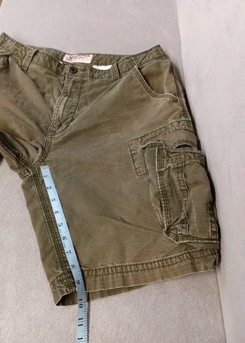 Arizona Jean Co Cargo Shorts Men's 34 Green Ripstop Pockets Workwear Hiking - Picture 9 of 12