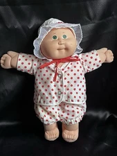 Vintage 1980s Cabbage Patch Kids Doll SS Tag Red Polka Dot Outfit Coleco