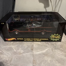 Mattel Hotwheels 1:18 Batman Classic Tv Series Batmobile With Batman And Robin 