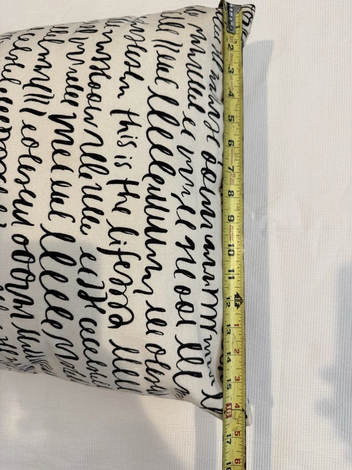 KATE SPADE “This Is The Life” Words Square Decorative Toss Pillow White Black - Image 4 of 4